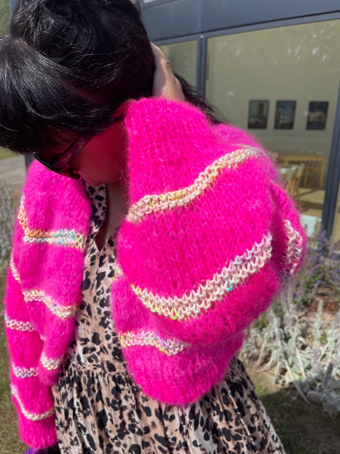 Flaming Flamingo Cardigan - Adult (english)